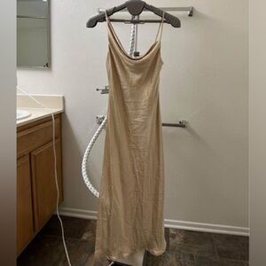 Princess Polly Satin Like Maxi Dress with Split Size 2